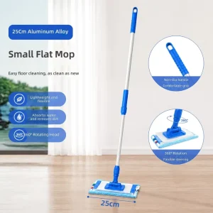 Lightweight 25cm Aluminum Alloy Microfiber Mop for Bathroom Kitchen Ceiling Tiles