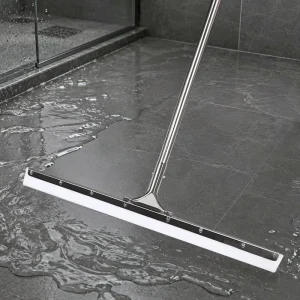 Lightweight Durable Eco Friendly Straight TPR Soft Blade Floor Squeegee Plastic Handle Streak Free Water Wiper for Hospital
