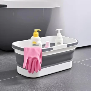 Lightweight Portable Collapsible 16-20L Plastic Mop Bucket with Handle for Cleaning