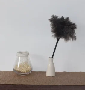 Lightweight Portable Eco Friendly Durable Plastic Handle Ostrich Feather Duster Customizable Modern Home Office Dust Cleaning