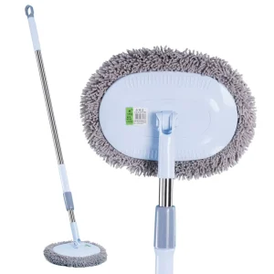 Lightweight Single Cotton Fiber Telescopic Mop Stainless Steel Car Cleaning Head Flat Handle Set with Iron Plastic for Hotels