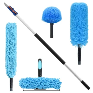 Lightweight Sturdy Long Handle Cleaning Brush Cleaning Kit Window Brush with 5 12Foot Telescopic Extension Pole