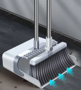 Lightweight Upright Dustpan Brush Combo PP Material Broom Head Model JBS-TS-1022-JGY for Home Kitchen Office Lobby Floor