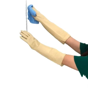 Limited time Promotion 38cm Pure Rubber Latex Household Protective Gloves for Dishwashing and Kitchen Hygiene Cleaning