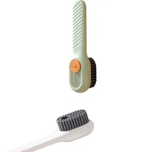 Liquid Dispensing Multifunctional Shoe Brush with Soft Bristles and Push Type Design