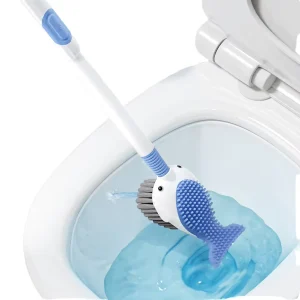 Liquid Suction Cup Toilet Brush with No Dead Corners Silicone Bathroom Plastic Brush