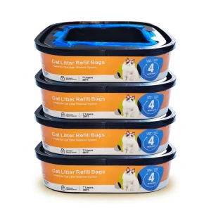 Litter Refill Bags Cartridges Odor Lock Cat Litter Ring Multi Layers Poop Trash Garbage Bags Continuous Folded Pet Waste Bags
