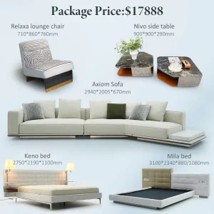 Living Room and Bedroom Furniture Set Sofa Table Chair Bed