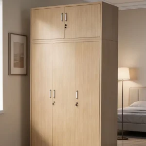 Lockable Steel Freestanding Wardrobe Modern Design Eco-Friendly Durable Adjustable Large-Capacity Storage for Home and Commercial Use