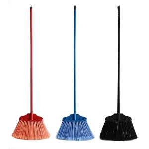 Long Bristle Household Cleaning Brush Modern Style Sweeping Broom with PP Head for Home Use and Courtyard Garage Office Floor