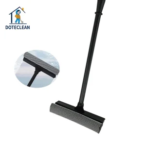 Long Handed Household Cleaning Tool Plastic Window Wiper Brush with Rubber and Sponge Glass Squeegee for Cleaning