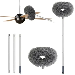 Long Handle 57 Inch Detachable Home Dusters Reusable Microfiber Ceiling Fan Blade Cleaner