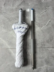 Long Handle Automatic Rotating 2-in-1 Dewatering Mop Stainless Pole Microfiber Wet and Dry Mop Self Wringing Floor Cleaning Mops