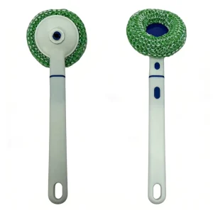 Long Handle Cleaning Ball Kitchen Pot Brush with Handle Dishwashing Cleaning Brush