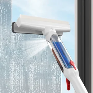 Long Handle Double Use Spray Window Cleaning Microfiber Rubber Glass Spray Scraper Wiper Squeegee Window Cleaner