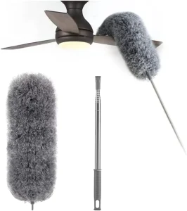 Long Handle Dusters for Cleaning Ceiling Fan Bendable Head Microfiber Feather Duster Extendable Duster