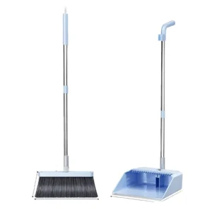 Long Handle Expandable Detachable Office Lobby Cleaning Supplies Set Kitchen Floor Broom Soft PP Bristles Dust Disc Rotating