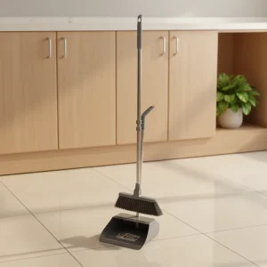 Long Handle Home and Hotel Indoor Outdoor Plastic Broom Dustpan Set Stainless Steel Broom Stick PP Broom Head Cleaning Supplies