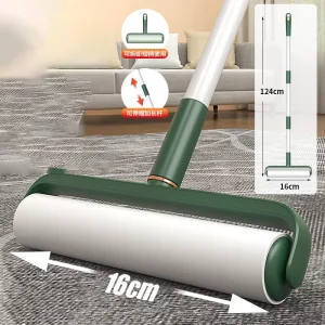 Long Handle Lint Remover Roller for Floor Dust and Hair Removal Brush Sticky Lint Roller for Pet Hair
