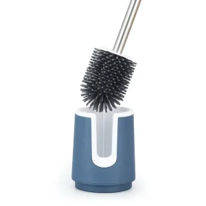 Long Handle No Dead Angle TPR Toilet Brush Classic Storage Base Attached Tweezer for Deep Toilet Bowl Cleaning