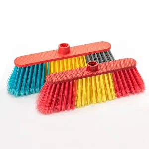 Long Handle Plastic Broom with Soft or Hard Fibers for Outdoor and Indoor Cleaning