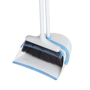 Long Handle Plastic PP Broom with Aluminum Broomstick and Dustpan Set for Home Cleaning & Mopping