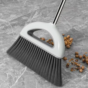 Long Handle Soft Hair Rotatable Handheld Sustainable 80cm Household Sweeper Single Broom PP Head Plastic Stick Hair Free