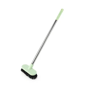 Long Handle Stainless Steel Handle PP Bristles Hard Bristle Floor Brush for Bathroom Tile and Grout Cleaning Heavy Duty Scrubber