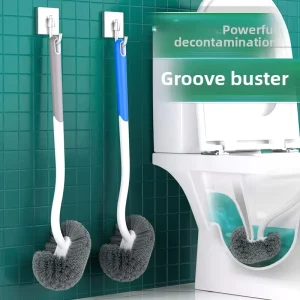 Long Handle Toilet Brush Wall Mounted Bathroom Cleaning Brush with No Dead Corners for Toilet Bowl