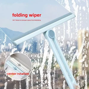 Long Handle Upgraded 360 Degree Rotating Plastic Window Squeegee T Shape Folding Window Squeegee