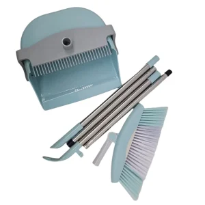 Long Handle Windproof Stainless Steel Broom and Dustpan Set Household Cleaning Tools