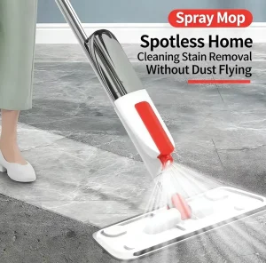 Long Lasting 350ml Refillable Bottle Stainless Steel PP Water Spray Mop Microfiber Spray Mop for Daily Home Floor Cleaning