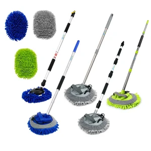 Long Reach Car Cleaning Brush Flexible Telescoping Chenille Mop Safe Paint Maintenance Washing Tool