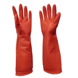 Long Rubber Latex Medium Thickness Waterproof Dishwashing Gloves Durable for Household Cleaning