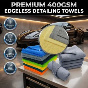 Long Short Pile Detailing Towel 40*40cm 400gsm Car Washing Towel Microfiber Fabric Long Short Pile Edgeless Car Washing Cloth