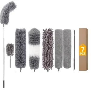 Long Telescopic Microfiber Fan Duster Brush Household Cleaning Tools Flexible Extendable Hand for Car Cleaning Made Feather PP