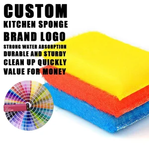 Low MOQ Eco Friendly Colorful Sponge Dishes Scouring Pads Easy Clean Kitchen Scrubbers High Water Absorption