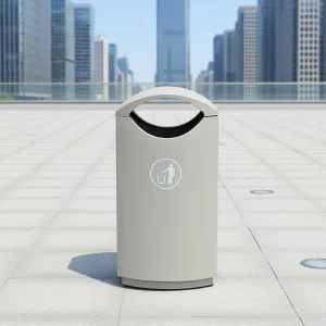 Low MOQ Metal Trash Bin with Waste Basket Liner OEM Factory Modern Galvanized Steel White Black Recycling Bins for Public Use