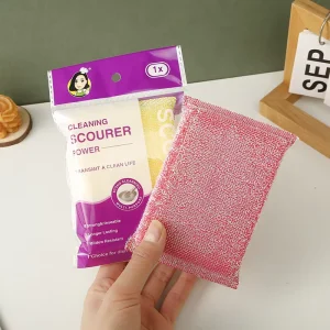 Low MOQ Non Scratch Microfiber Reuseable Durable Scrub Duty Scouring Sponge Pad for Kitchen Cleaning