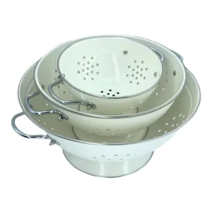 Low Price Everyday Use 3PCS Stainless Steel Kitchen Colander Set 1 3 5 Quarts Eco Friendly Dishwasher Safe