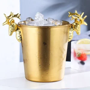 Luxury 3/5/12L Stainless Steel Ice Bucket Champagne Beer 3 Color Metal Bucket
