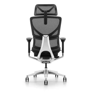 Luxury Executive Boss Black Aluminum Contemporary Comfortable Ergonomic Recliner Mesh Fabric Office Chair with Headrest