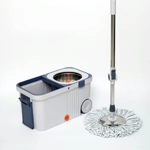 Luxury Flat Handle Mop Buckets Steel Wheels Manufacture’s Labor Saving Rotating Mop Kits for Simple Floor Cleaning