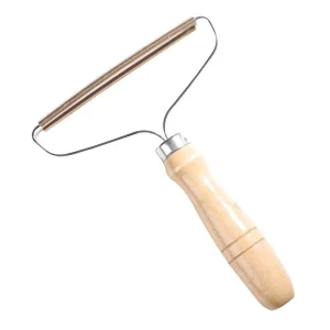 Luxury Mini Reusable Double-sided Collapsible Pet Hair Remover Portable Metal Wooden-handled Pet Lint