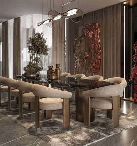 Luxury Modern Dining Chair Stainless Steel PU Upholster Restaurant Chair for Home Hotel Wedding