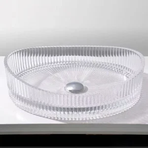 Luxury Modern Sink Colored Glass Bowl Countertop Glass Independent Villa Bathroom Sink Drainer
