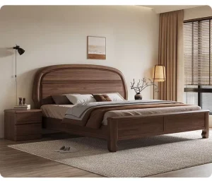 Luxury Modern Solid Wood Double Storage Panel Bedroom Furniture Low Price California King Bed Frame Simple Saving Space Adult