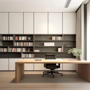 Luxury Solid Wood Custom Built in Wardrobe Bookcase & Study Desk Unit
