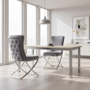 Luxury Velvet Dining Chair With Shiny Gold X Shaped Legs Modern Upholstered Chair for Home Hotel Bulk Order