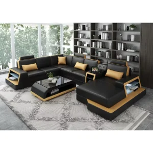 Luxury Velvet Sofas 4 Seater with Smart Fabric Foshan Sofa Furniture Genuine Leather Livingroom Furniture Luxury Couch Modern